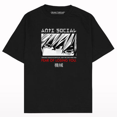 Anti social anime Oversized T-shirt - Crunk Thread