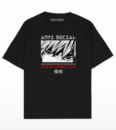 Anti social anime Oversized T-shirt - Crunk Thread