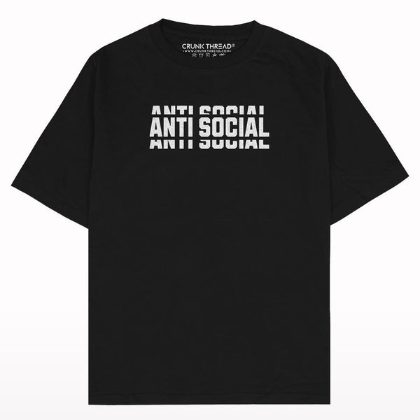 Anti Social Oversized T-shirt - Crunk Thread