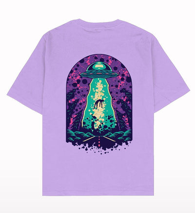 Alien Abduction Oversized T-shirt Lavender - Crunk Thread