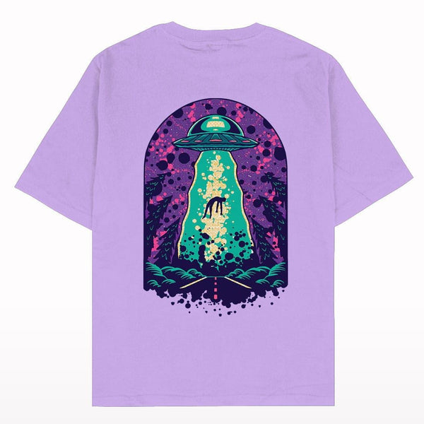 Alien Abduction Oversized T-shirt Lavender - Crunk Thread