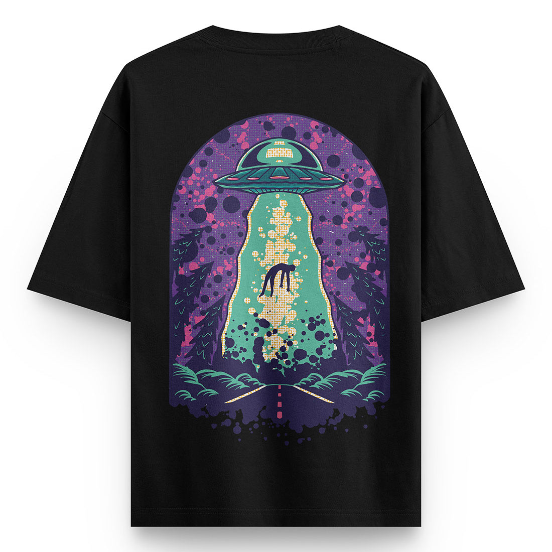 Alien abduction space oversized T-shirt