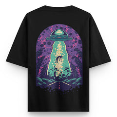 Alien abduction space oversized T-shirt