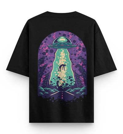 Alien abduction space oversized T-shirt