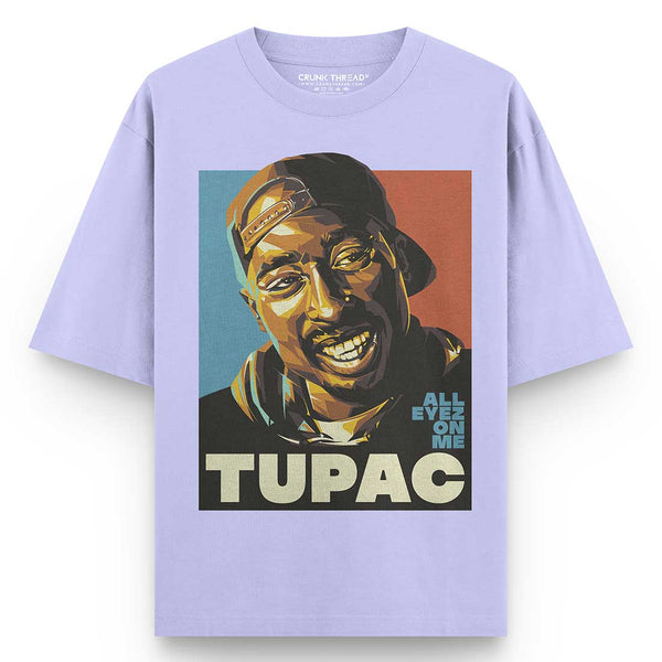 All-eyez-on-me-Tupac-lavender-Oversized-t-shirt - Crunk Thread