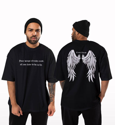 Angel Wings Oversized T-shirt - Crunk Thread