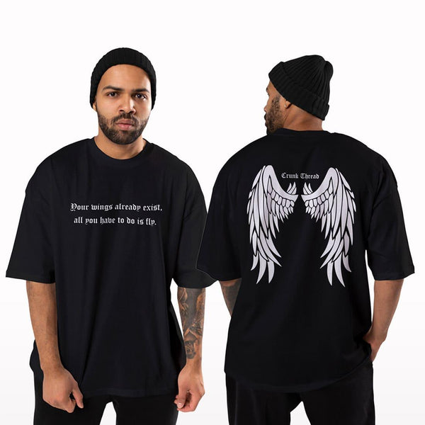Angel Wings Oversized T-shirt - Crunk Thread
