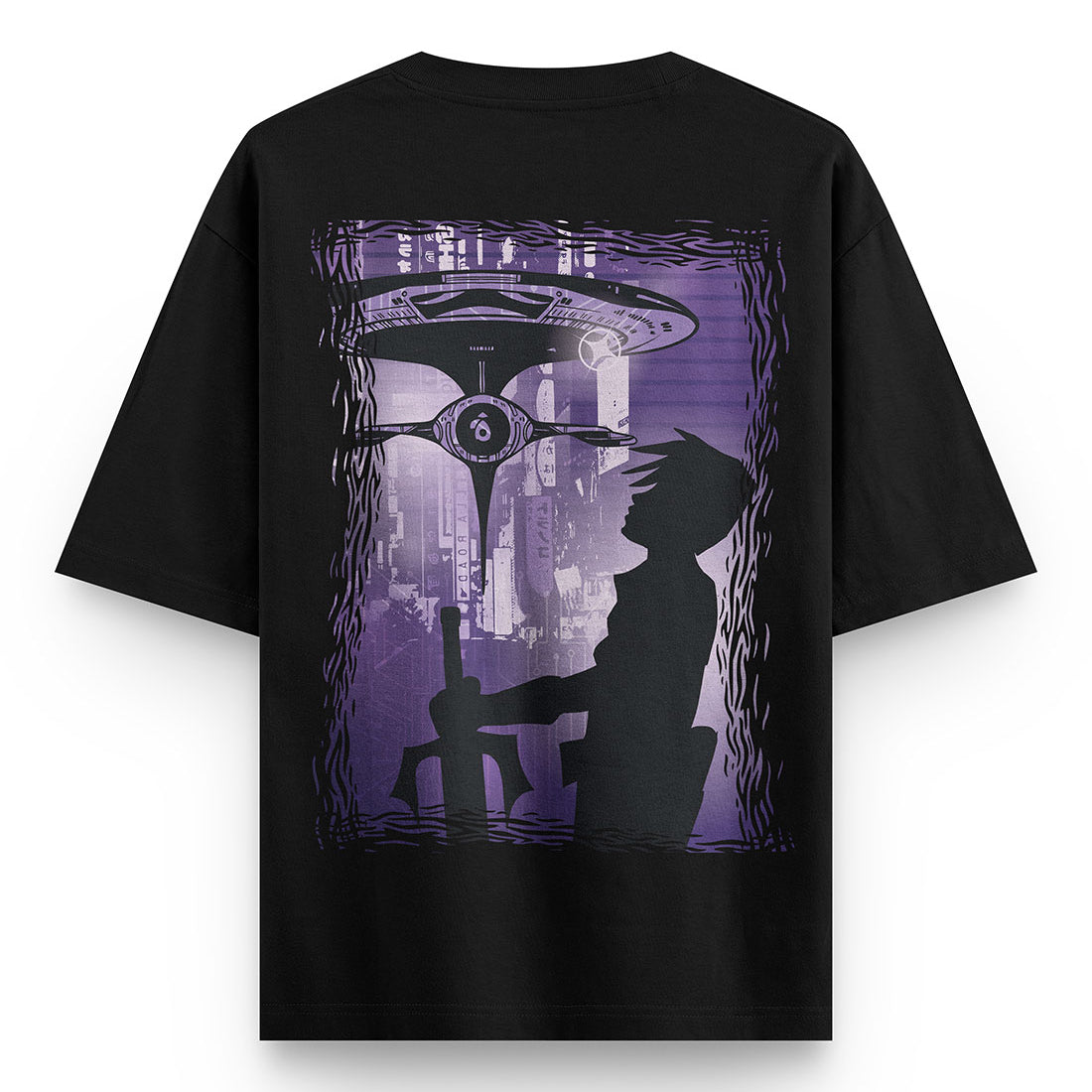 Anime Front and Back Oversized Printed T-shirt