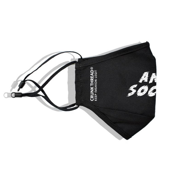 Anti Social Face Mask With Nose Clip & Adjustable Ear Loop - Crunk Thread