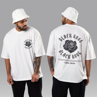 Black Rose Oversized T-shirt - Crunk Thread