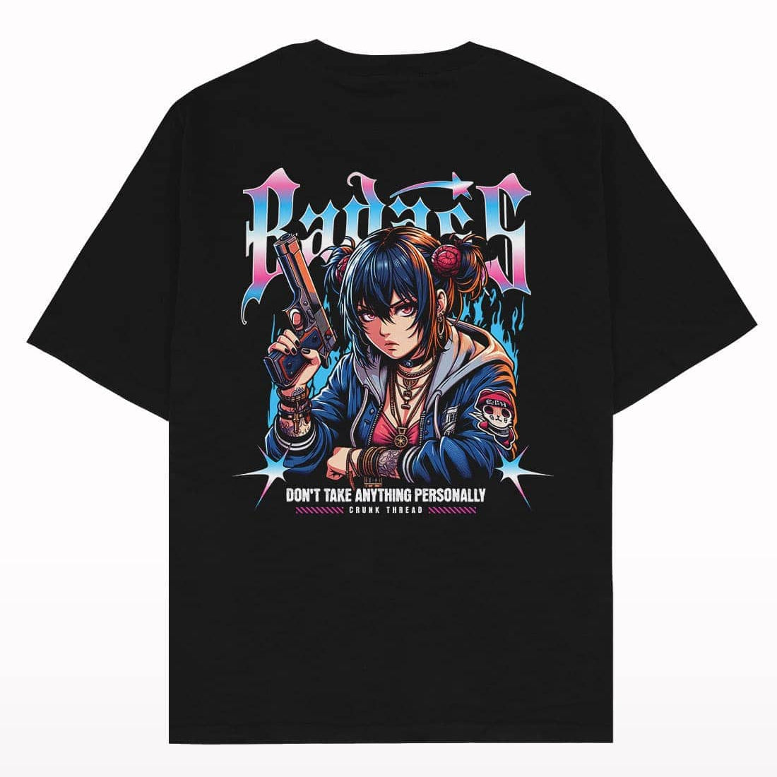 Badass Anime Oversized T-shirt - Crunk Thread