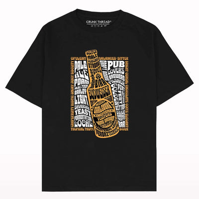 Beer Typography Oversized T-shirt - Crunk Thread