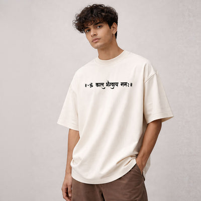 Bhairav-oversized-t-shirt-front-off-white - Crunk Thread