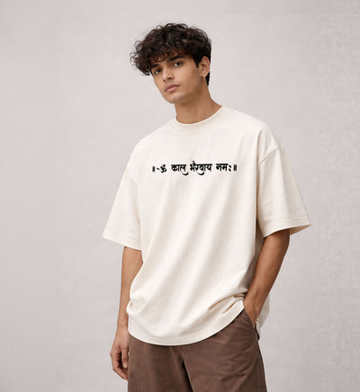 Bhairav-oversized-t-shirt-front-off-white - Crunk Thread
