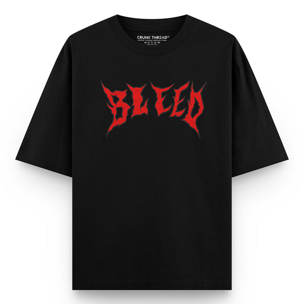 Bleed-skull-oversized-t-shirt-front - Crunk Thread