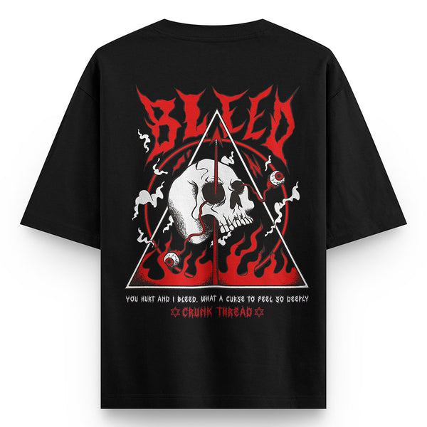 Bleed-skull-oversized-t-shirt - Crunk Thread