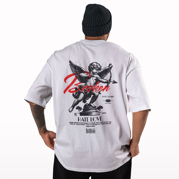 Broken Hate Love Oversized T-shirt - Crunk Thread