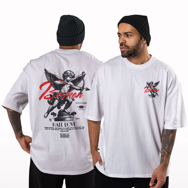 Broken Hate Love Oversized T-shirt - Crunk Thread