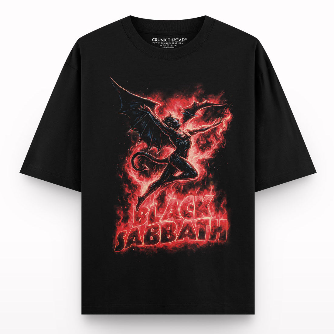 Burning-devil-oversized-t-shirt - Crunk Thread