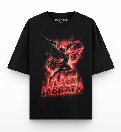 Burning-devil-oversized-t-shirt - Crunk Thread