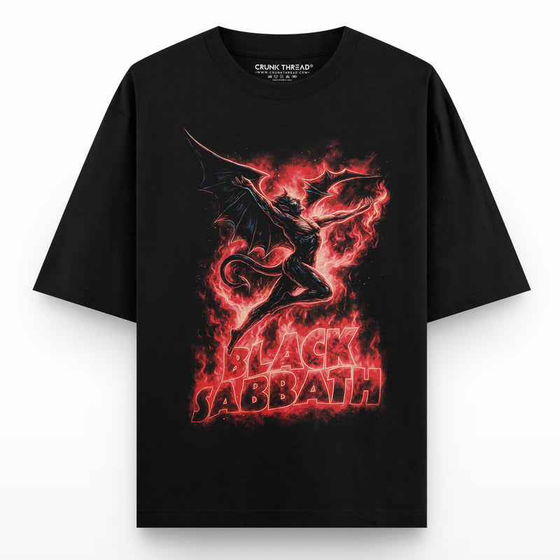 Burning Satan Oversized T-shirt