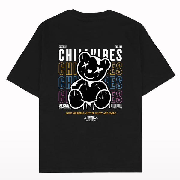 Chill Vibes Teddy Bear Oversized T-shirt - Crunk Thread