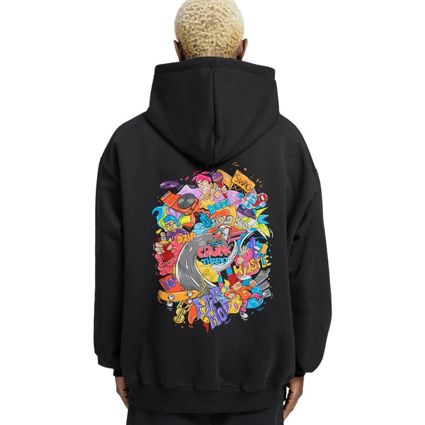 Doodle Hip Hop Relaxed Drop Shoulder Hoodie - Crunk Thread