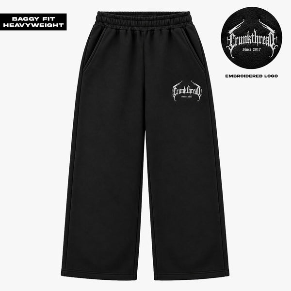 Crunk Thread Embroidered Logo Baggy Sweatpants