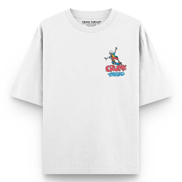 Crunk-thread-Doodle-oversized-t-shirt-white-front - Crunk Thread