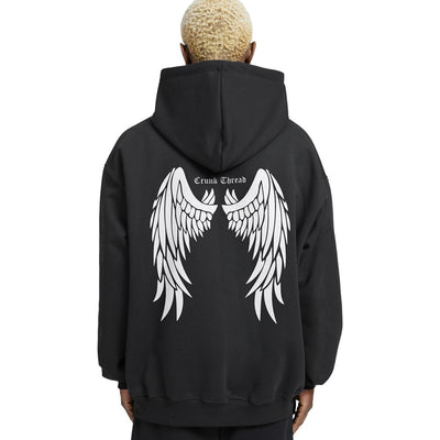 Crunk Thread Angel Wings Relaxed Fit Drop Shoulder Hoodie - Crunk Thread