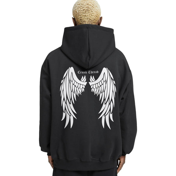 Crunk Thread Angel Wings Relaxed Fit Drop Shoulder Hoodie - Crunk Thread
