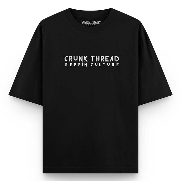 Crunk-thread-reppin-culture-black-oversized-t-shirt-front - Crunk Thread
