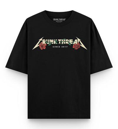 Crunk Thread Rose With Angel Wings Oversized T-shirt