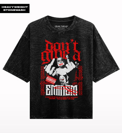 Don't give a f#ck Eminem Stonewash Oversized T-shirt - Crunk Thread