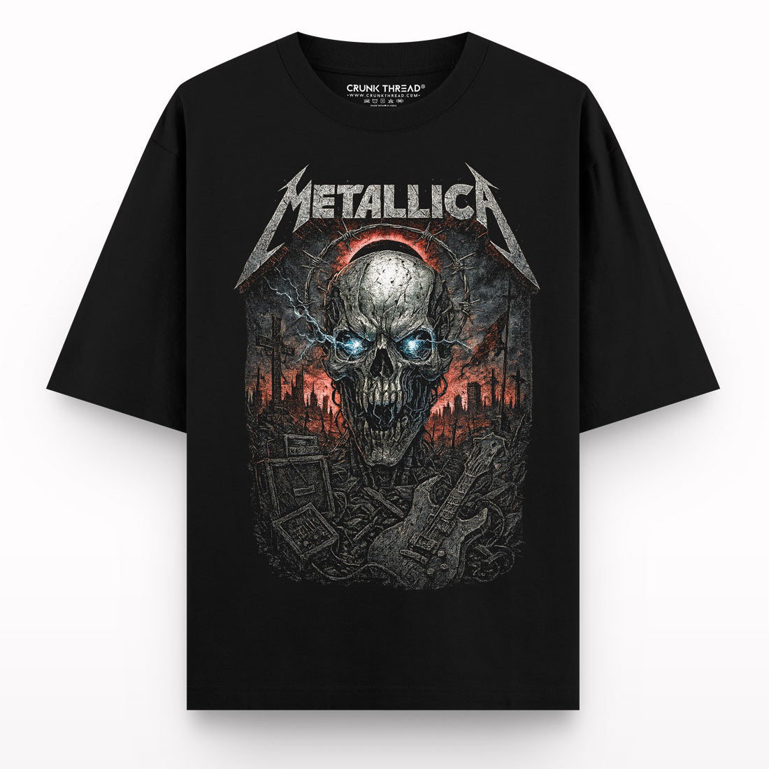 Dystopian-Skull-Oversized-T-shirt - Crunk Thread