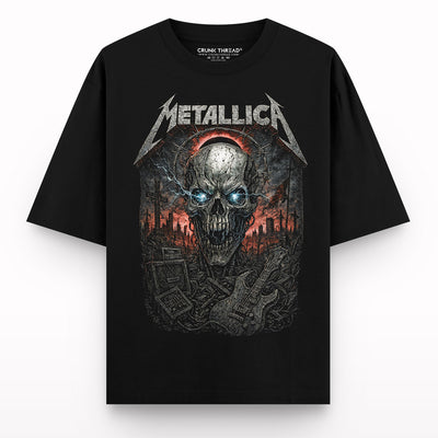 Dystopian-Skull-Oversized-T-shirt - Crunk Thread