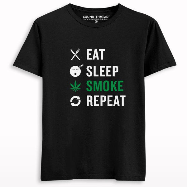 Eat Sleep Smoke Repeat T-shirt - Crunk Thread