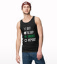 Eat Sleep Smoke Repeat Printed Tank Top