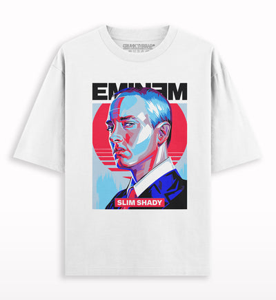 Eminem Slimshady White Oversized T-shirt - Crunk Thread