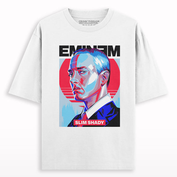 Eminem Slimshady White Oversized T-shirt - Crunk Thread