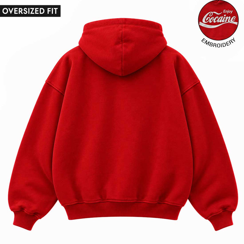 Enjoy Cocaine Embroidered Oversized Hoodie