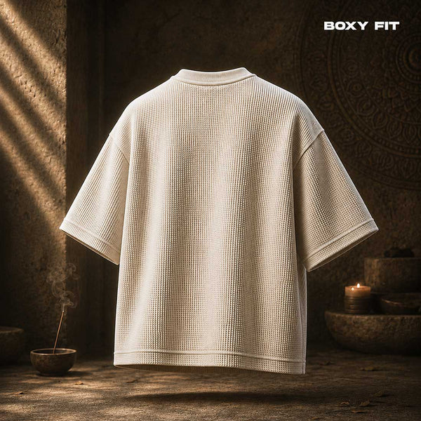 Enlightened Waffle Knit Boxy Tshirt Back View | Crunk Thread