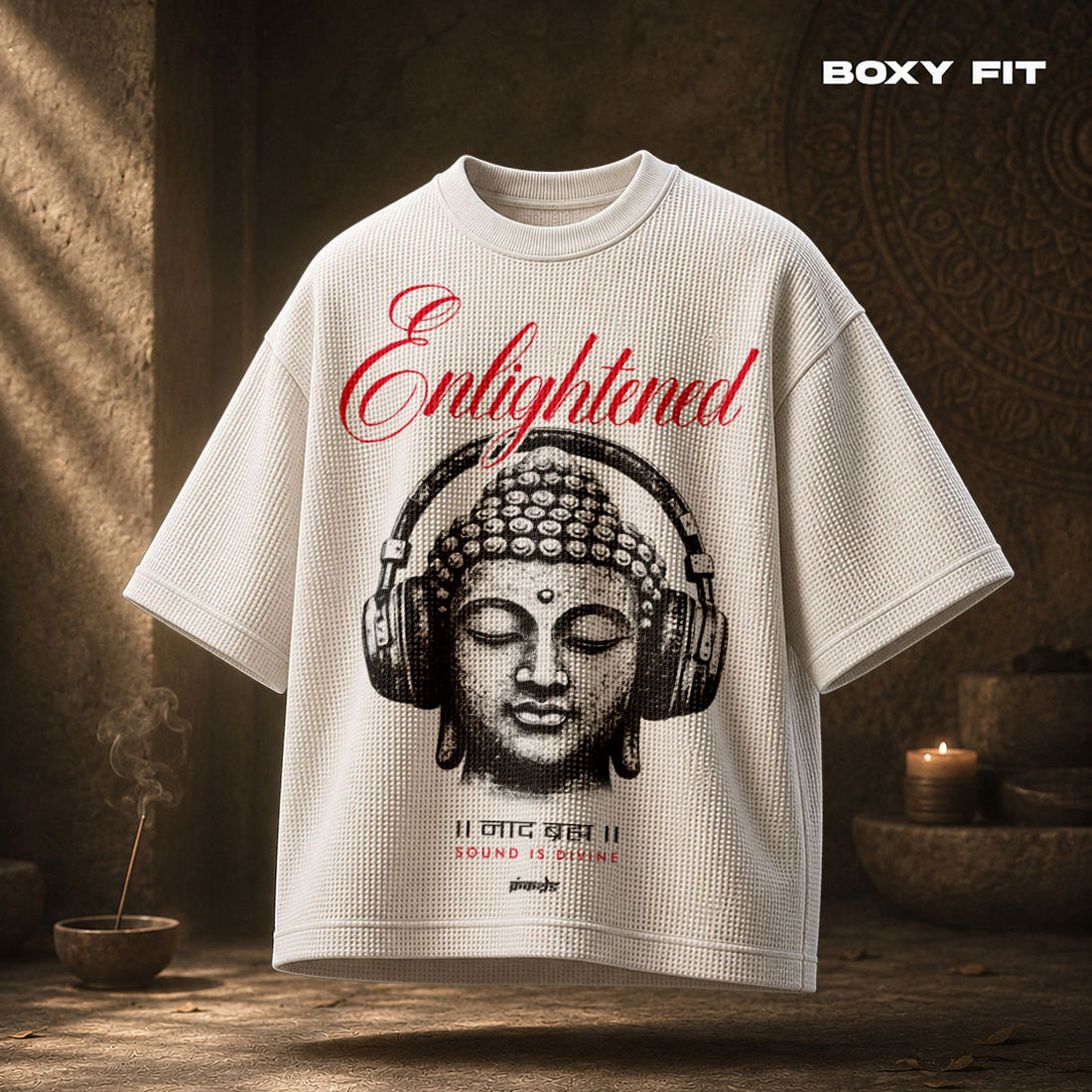 Enlightened Waffle Knit Boxy Tshirt | Crunk Thread