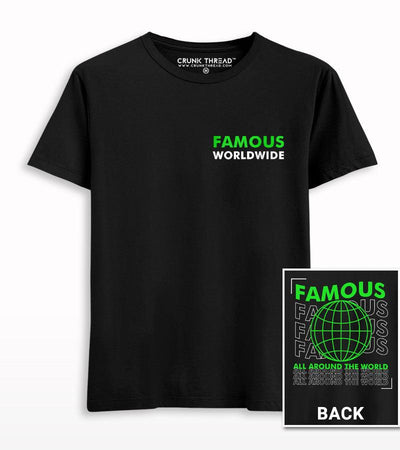 Famous Worldwide Front-Back Printed T-shirt - Crunk Thread