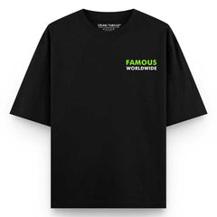 Famous Oversized Drop Shoulder Front-Back Print T-shirt