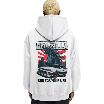 Godzilla Relaxed Drop Shoulder Hoodie - Crunk Thread
