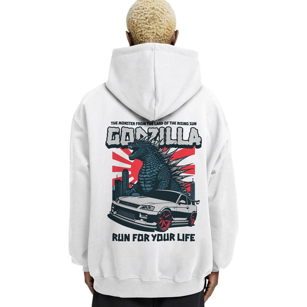 Godzilla Relaxed Drop Shoulder Hoodie - Crunk Thread