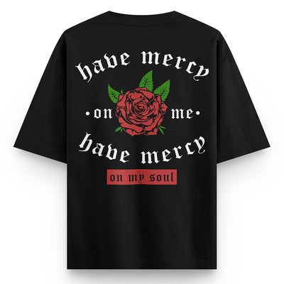Mercy Oversized Drop Shoulder Front-Back Print T-shirt