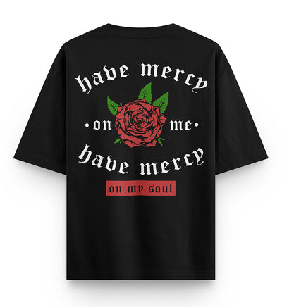 Mercy Oversized Drop Shoulder Front-Back Print T-shirt