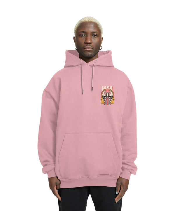 High Relaxed Fit Baby Pink Drop Shoulder Hoodie